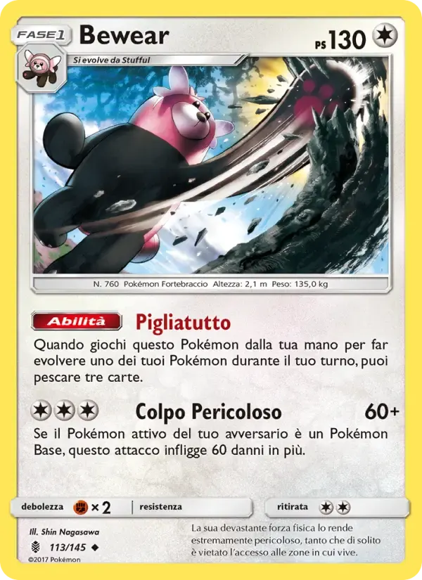 Bewear — Guardiani Nascenti 113 Italian Pokémon card