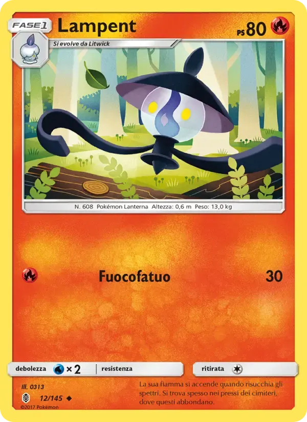 Lampent — Guardiani Nascenti 12 Italian Pokémon card
