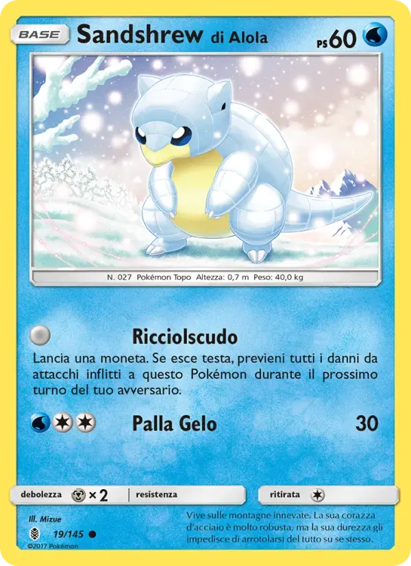 Sandshrew di Alola — Guardiani Nascenti 19 Italian Pokémon card