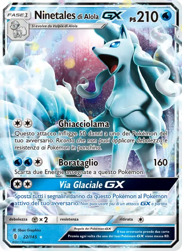 Ninetales di Alola GX — Guardiani Nascenti 22 Italian Pokémon card