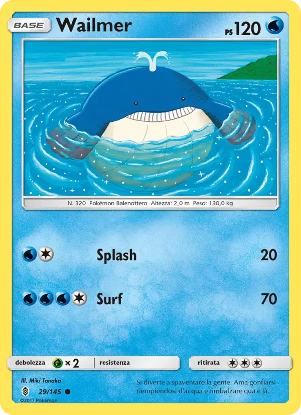 Wailmer — Guardiani Nascenti 29 Italian Pokémon card