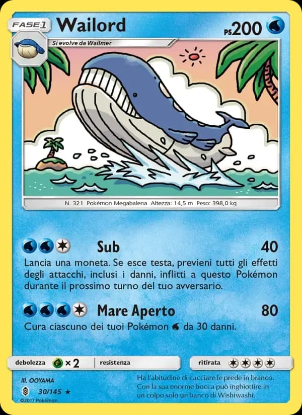 Wailord — Guardiani Nascenti 30 Italian Pokémon card