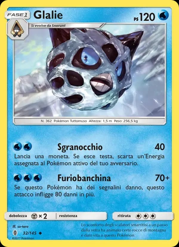 Glalie — Guardiani Nascenti 32 Italian Pokémon card