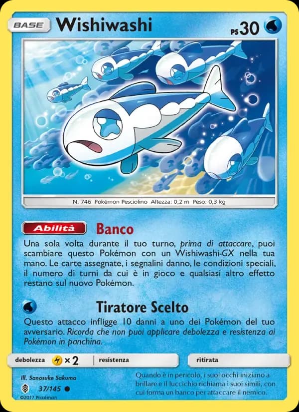 Wishiwashi — Guardiani Nascenti 37 Italian Pokémon card