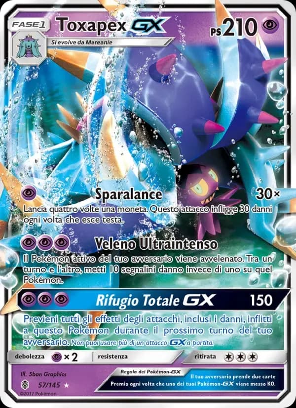Toxapex GX — Guardiani Nascenti 57 Italian Pokémon card