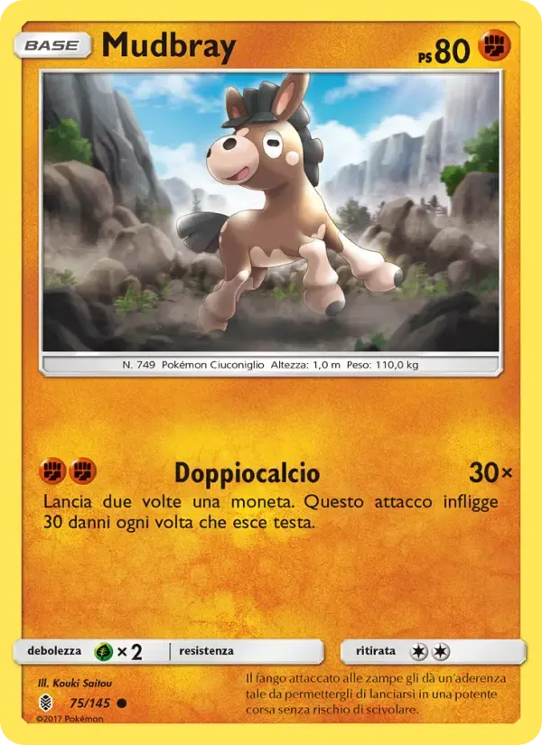 Mudbray — Guardiani Nascenti 75 Italian Pokémon card