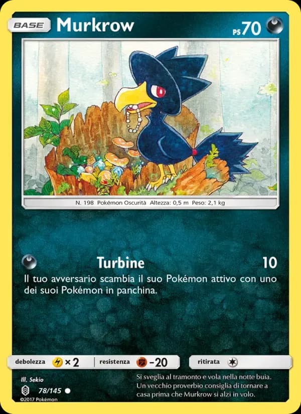 Murkrow — Guardiani Nascenti 78 Italian Pokémon card