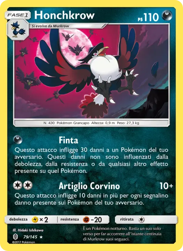 Honchkrow — Guardiani Nascenti 79 Italian Pokémon card