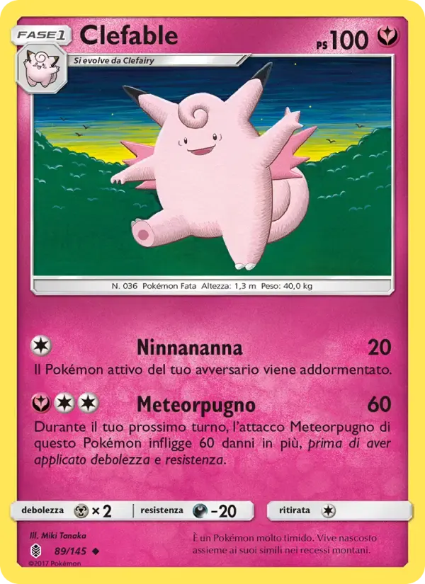 Clefable — Guardiani Nascenti 89 Italian Pokémon card