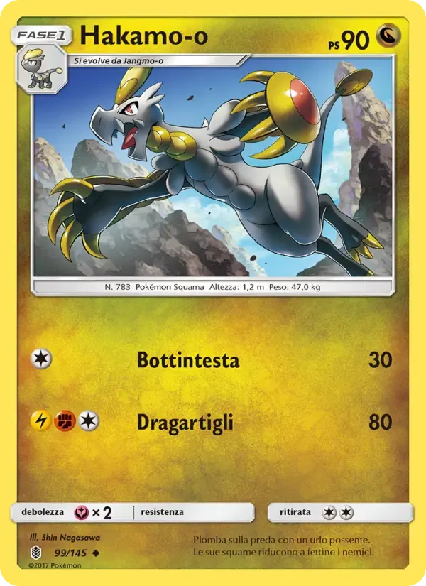 Hakamo-o — Guardiani Nascenti 99 Italian Pokémon card