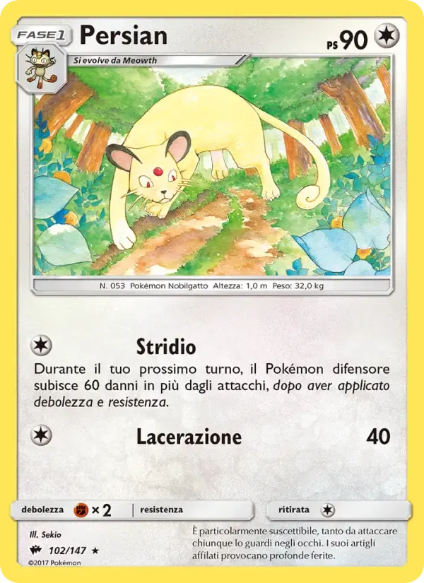 Persian — Ombre Infuocate 102 Italian Pokémon card