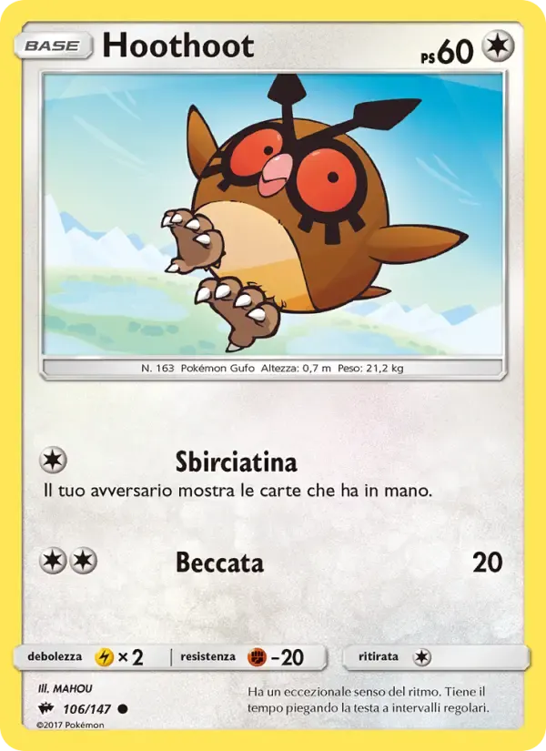 Hoothoot — Ombre Infuocate 106 Italian Pokémon card