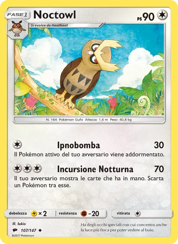 Noctowl — Ombre Infuocate 107 Italian Pokémon card