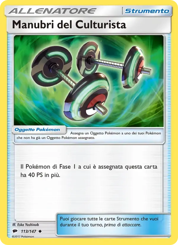 Manubri del Culturista — Ombre Infuocate 113 Italian Pokémon card