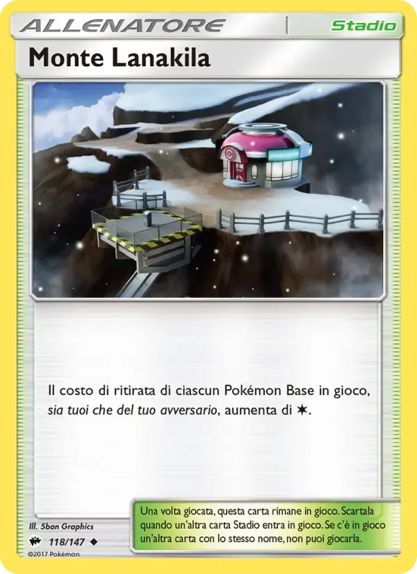 Monte Lanakila — Ombre Infuocate 118 Italian Pokémon card