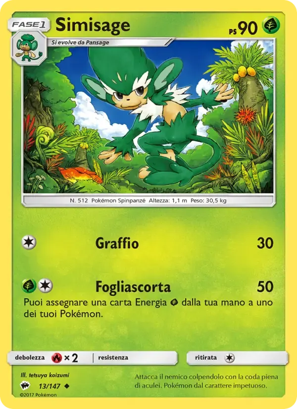 Simisage — Ombre Infuocate 13 Italian Pokémon card