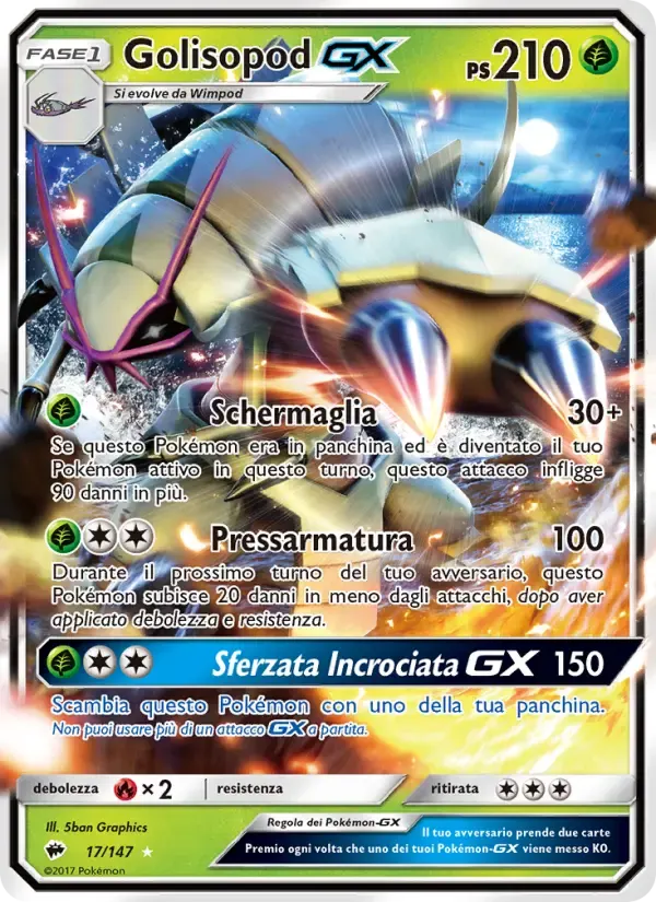 Golisopod GX — Ombre Infuocate 17 Italian Pokémon card