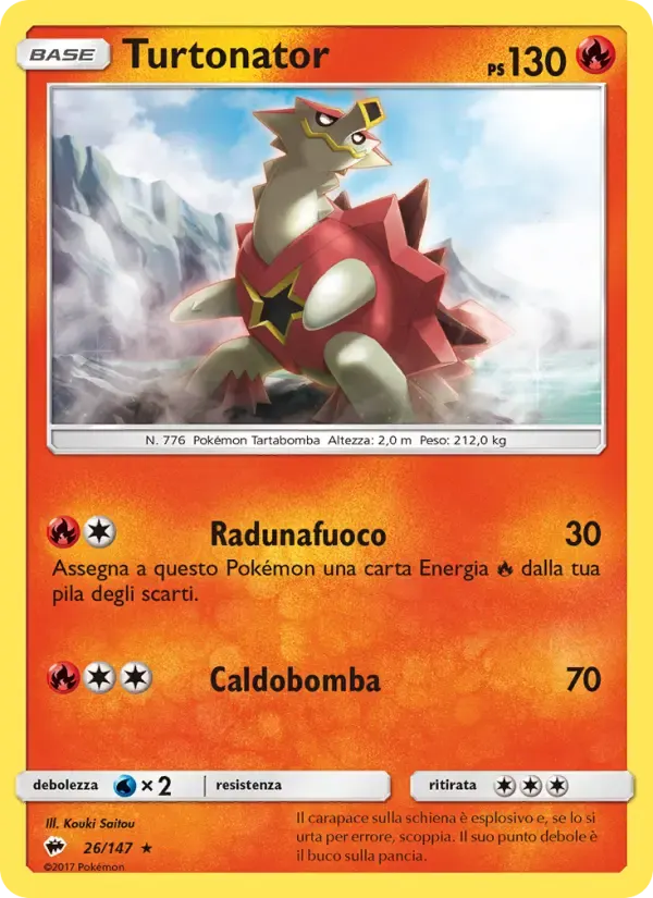 Turtonator — Ombre Infuocate 26 Italian Pokémon card