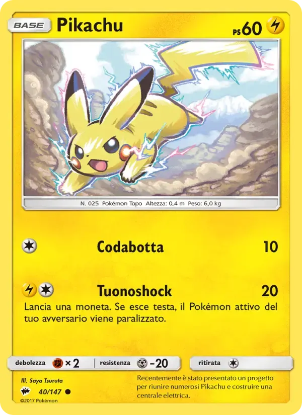 Pikachu — Ombre Infuocate 40 Italian Pokémon card
