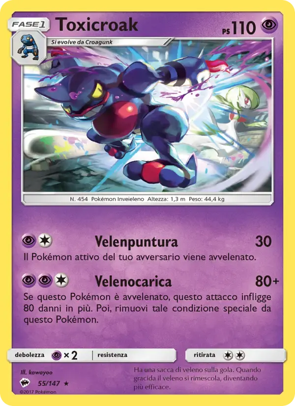 Toxicroak — Ombre Infuocate 55 Italian Pokémon card