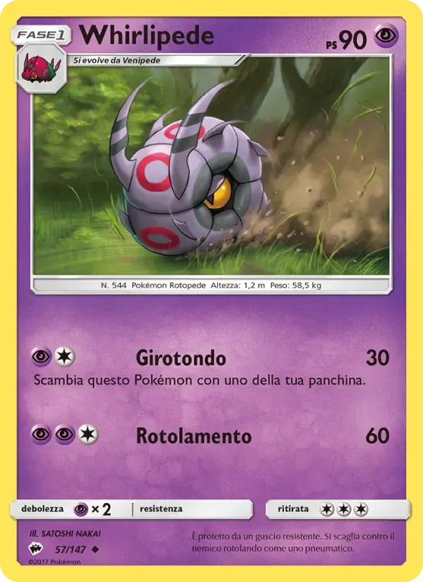Whirlipede — Ombre Infuocate 57 Italian Pokémon card