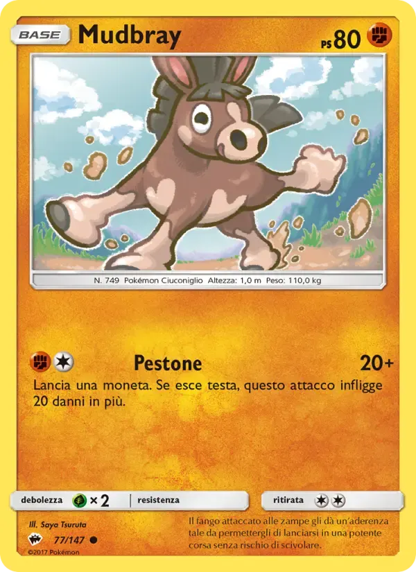 Mudbray — Ombre Infuocate 77 Italian Pokémon card