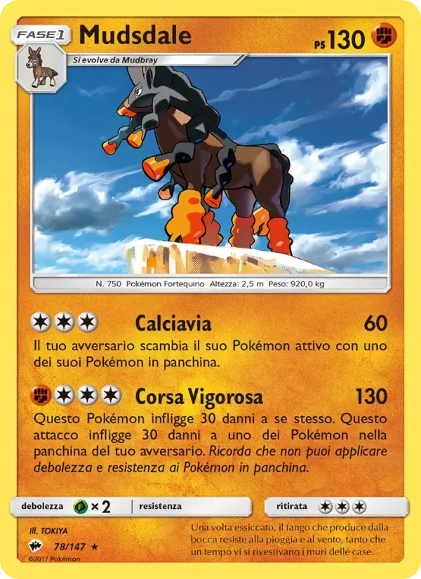 Mudsdale — Ombre Infuocate 78 Italian Pokémon card