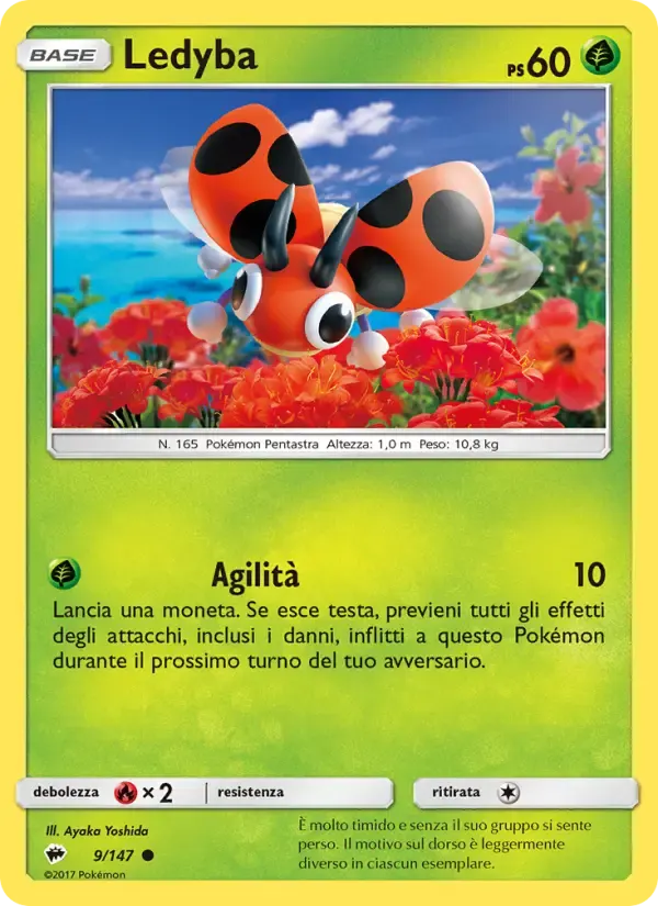 Ledyba — Ombre Infuocate 9 Italian Pokémon card