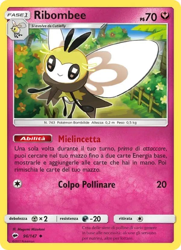 Ribombee — Ombre Infuocate 96 Italian Pokémon card