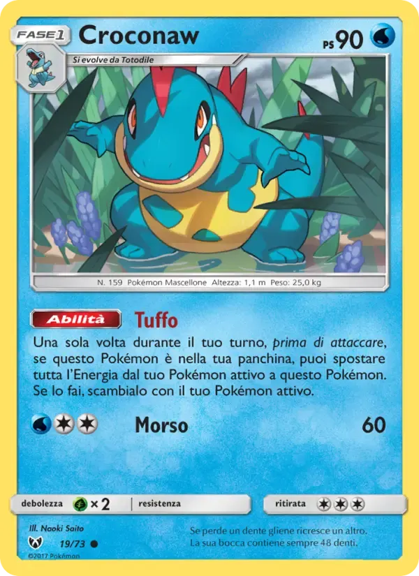 Croconaw — Leggende Iridescenti 19 Italian Pokémon card