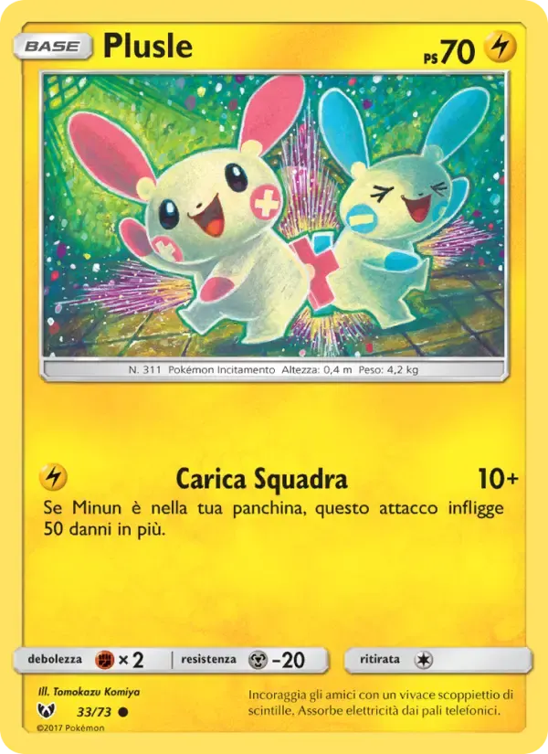 Plusle — Leggende Iridescenti 33 Italian Pokémon card
