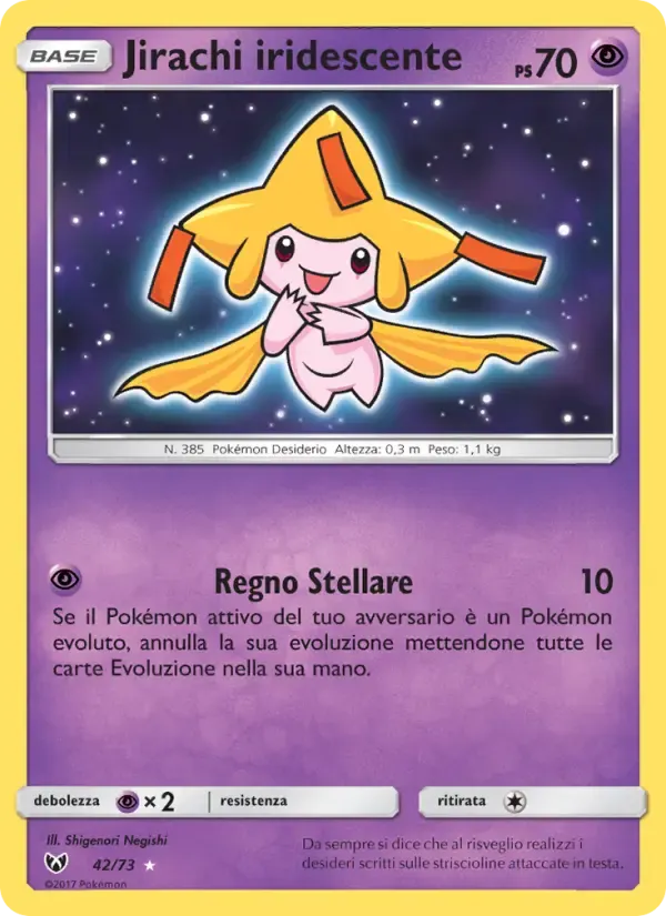 Jirachi iridescente — Leggende Iridescenti 42 Italian Pokémon card