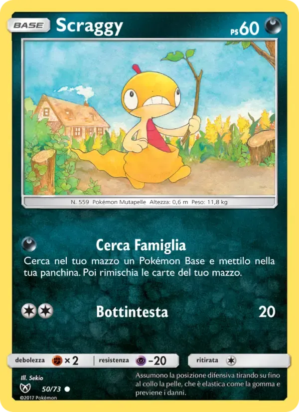 Scraggy — Leggende Iridescenti 50 Italian Pokémon card