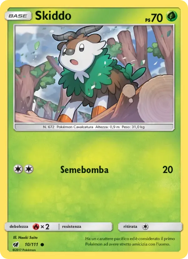 Skiddo — Invasione Scarlatta 10 Italian Pokémon card