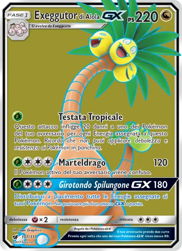 Exeggutor di Alola GX — Invasione Scarlatta 107 Italian Pokémon card