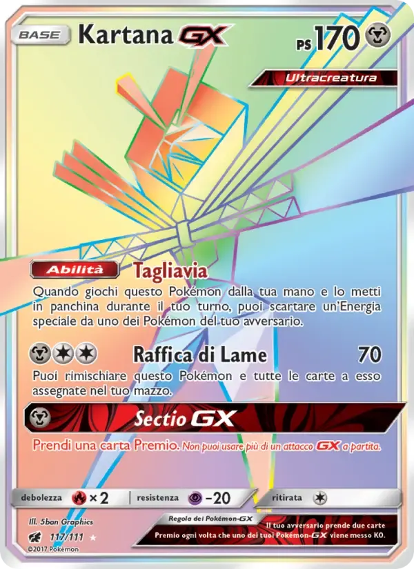 Kartana GX — Invasione Scarlatta 117 Italian Pokémon card