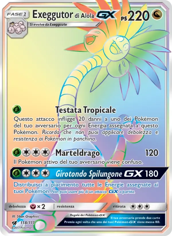 Exeggutor di Alola GX — Invasione Scarlatta 118 Italian Pokémon card