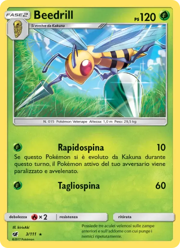 Beedrill — Invasione Scarlatta 3 Italian Pokémon card