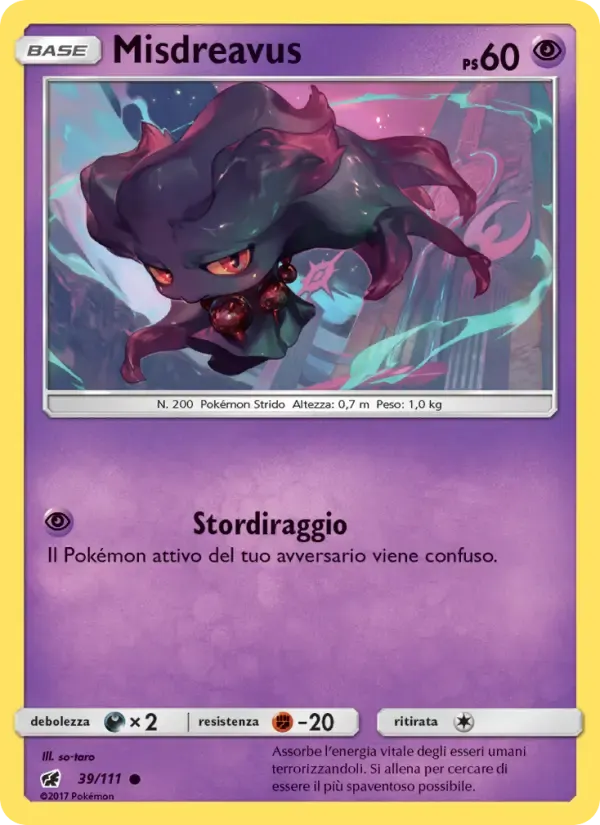 Misdreavus — Invasione Scarlatta 39 Italian Pokémon card