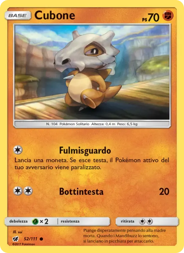 Cubone — Invasione Scarlatta 52 Italian Pokémon card