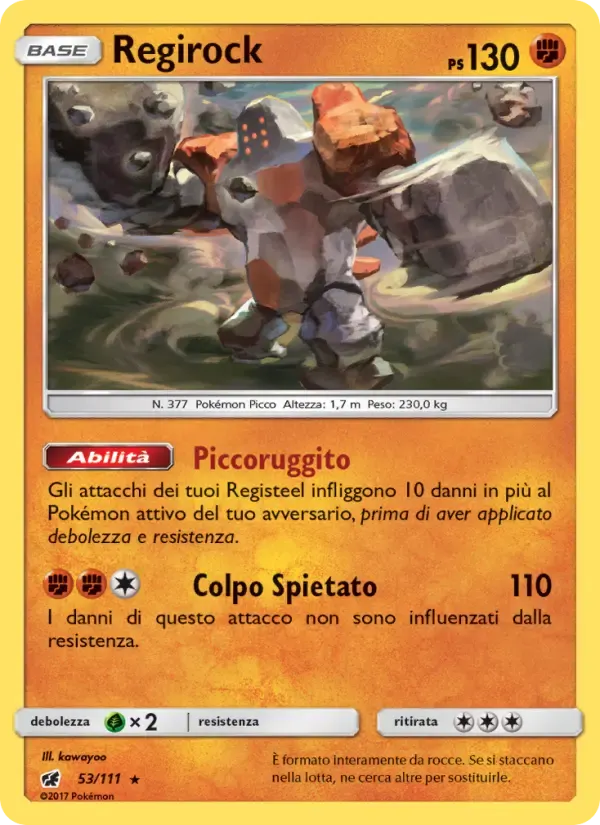 Regirock — Invasione Scarlatta 53 Italian Pokémon card