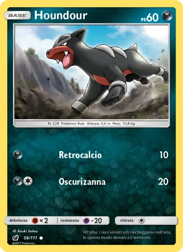 Houndour — Invasione Scarlatta 58 Italian Pokémon card