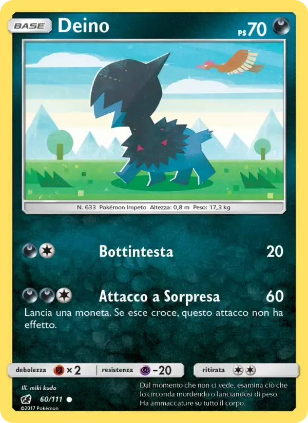 Deino — Invasione Scarlatta 60 Italian Pokémon card