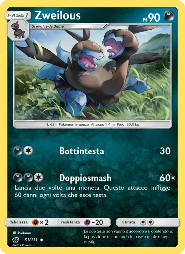 Zweilous — Invasione Scarlatta 61 Italian Pokémon card