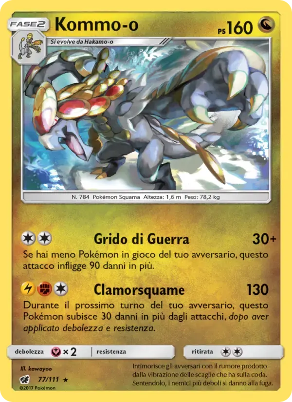 Kommo-o — Invasione Scarlatta 77 Italian Pokémon card