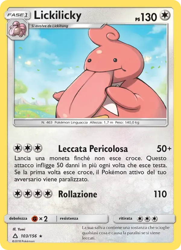 Lickilicky — Ultraprisma 103 Italian Pokémon card