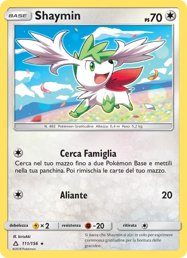 Shaymin — Ultraprisma 111 Italian Pokémon card