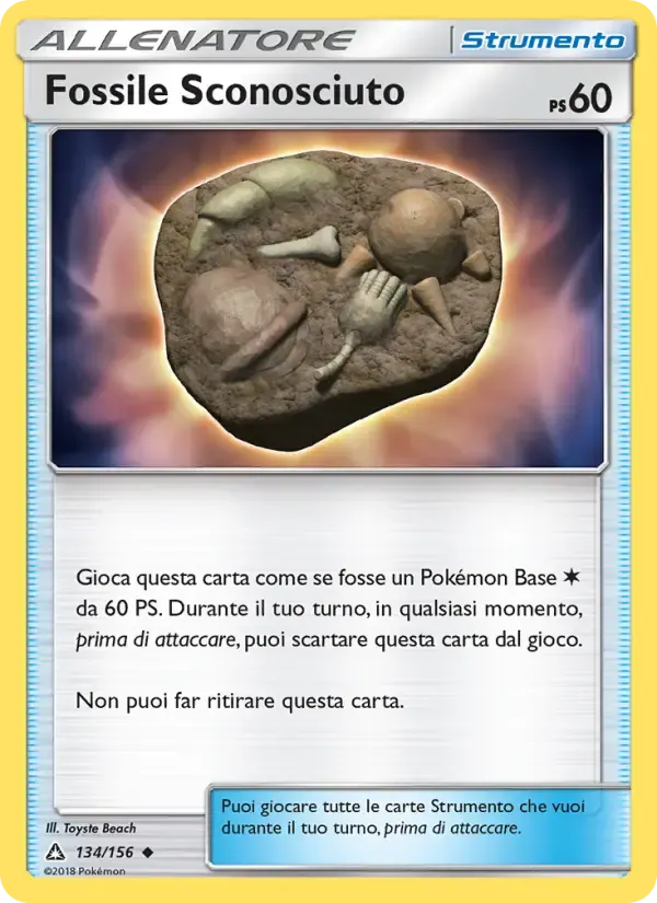 Fossile Sconosciuto — Ultraprisma 134 Italian Pokémon card