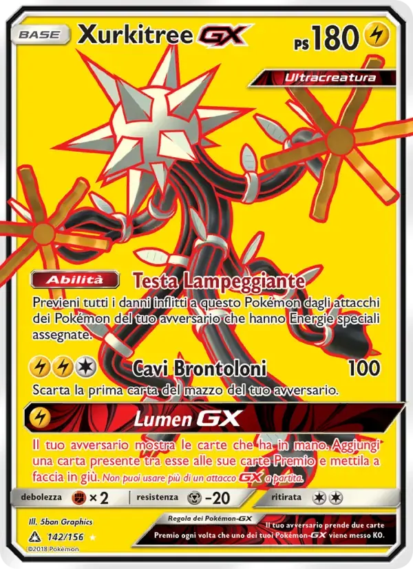 Xurkitree GX — Ultraprisma 142 Italian Pokémon card