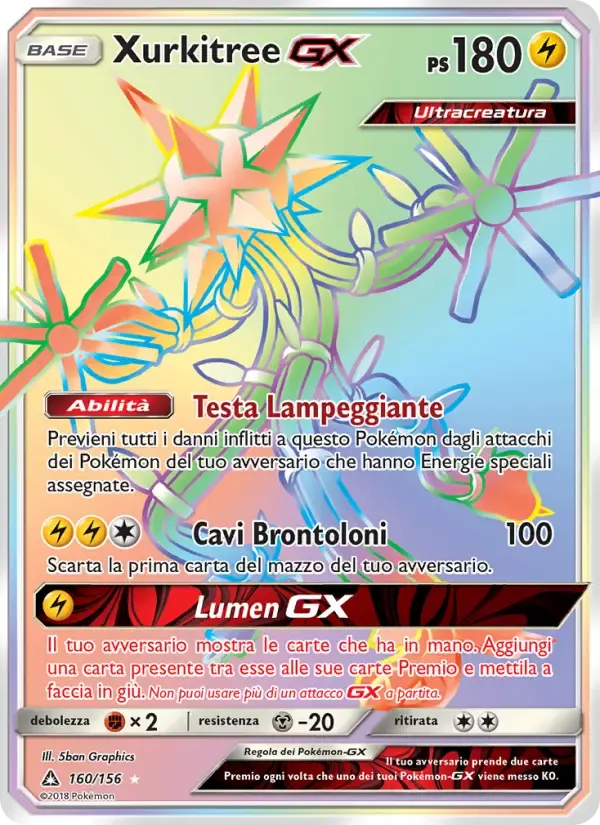 Xurkitree GX — Ultraprisma 160 Italian Pokémon card